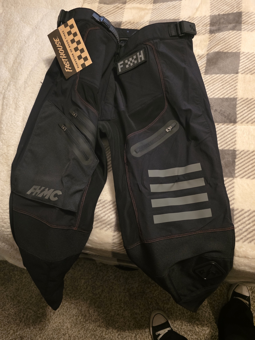Fasthouse Women’s Black Cargo Pants with Reflective Stripes